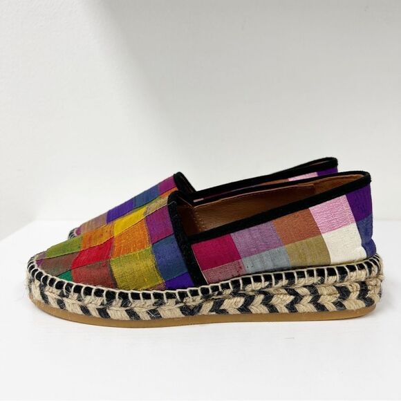 Kron by Kronkron Checkered Multicolored Espadrilles 38 7.5 Anthropologie - Picture 3 of 6